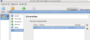 Pacote de extensão do VirtualBox