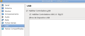 VirtualBox: habilitar interface USB